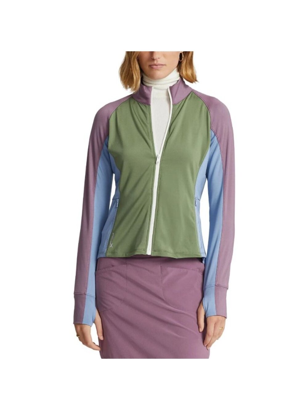 RLX Golf Ralph Lauren Women's XXS Color-Blocked Jersey Full-Zip Jacket NWT $168 - Picture 4 of 5